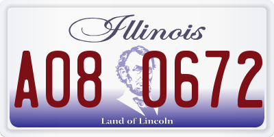 IL license plate A080672