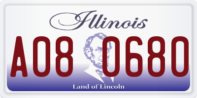 IL license plate A080680