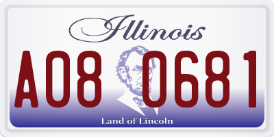 IL license plate A080681
