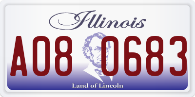 IL license plate A080683