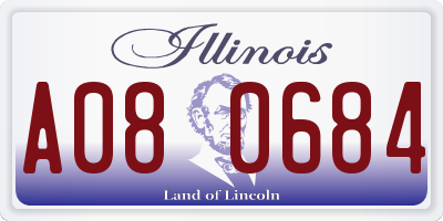 IL license plate A080684