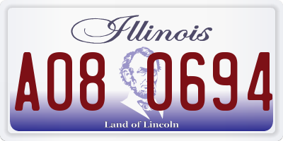 IL license plate A080694
