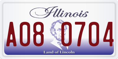 IL license plate A080704
