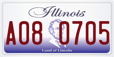 IL license plate A080705