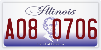 IL license plate A080706