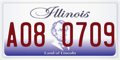 IL license plate A080709