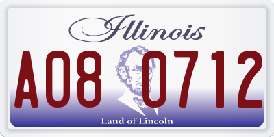 IL license plate A080712