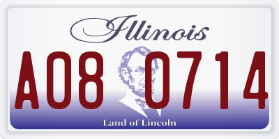 IL license plate A080714