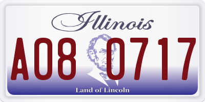 IL license plate A080717