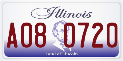IL license plate A080720