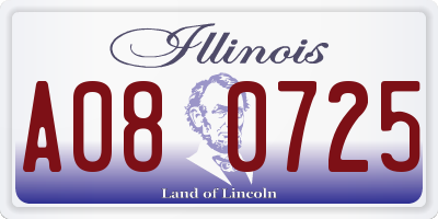 IL license plate A080725