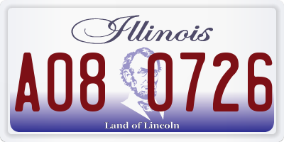 IL license plate A080726