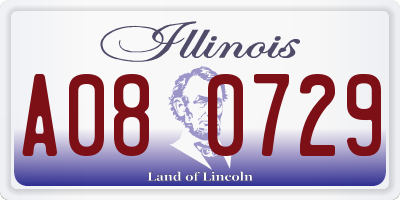 IL license plate A080729