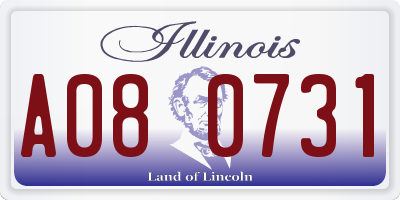 IL license plate A080731