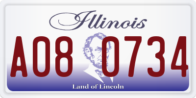 IL license plate A080734