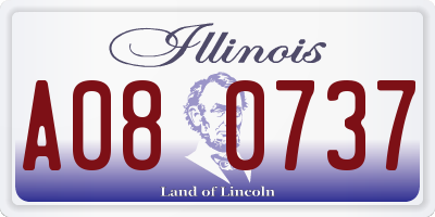IL license plate A080737