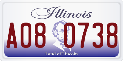 IL license plate A080738