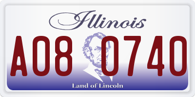 IL license plate A080740