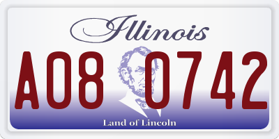 IL license plate A080742