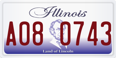 IL license plate A080743