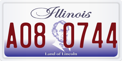 IL license plate A080744