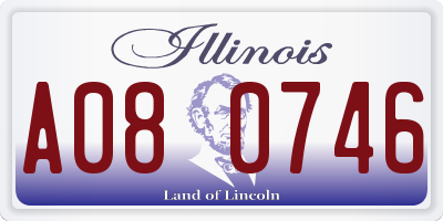 IL license plate A080746