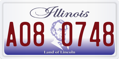 IL license plate A080748