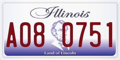 IL license plate A080751