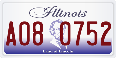IL license plate A080752