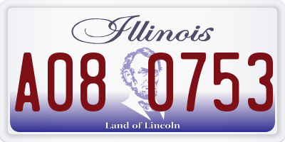 IL license plate A080753