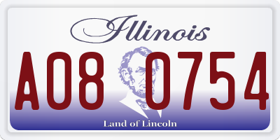IL license plate A080754