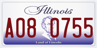 IL license plate A080755