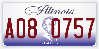 IL license plate A080757