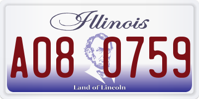 IL license plate A080759