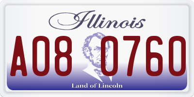 IL license plate A080760
