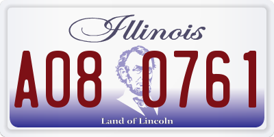 IL license plate A080761