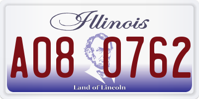 IL license plate A080762