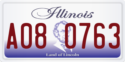 IL license plate A080763