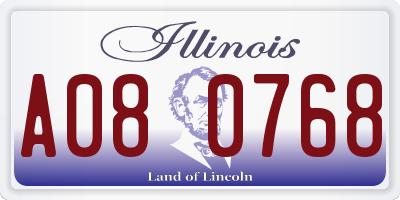 IL license plate A080768