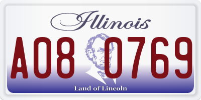 IL license plate A080769