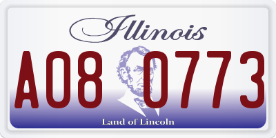 IL license plate A080773