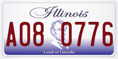 IL license plate A080776