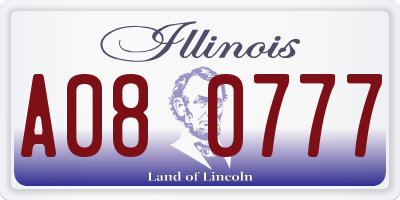 IL license plate A080777