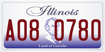 IL license plate A080780