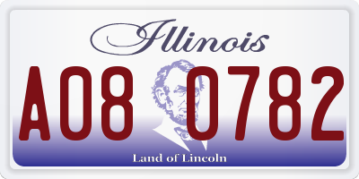 IL license plate A080782