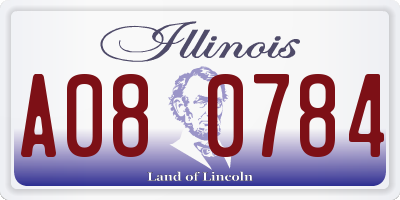 IL license plate A080784