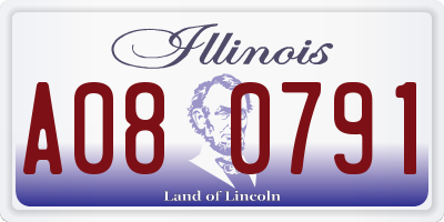 IL license plate A080791