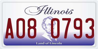 IL license plate A080793