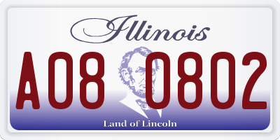 IL license plate A080802