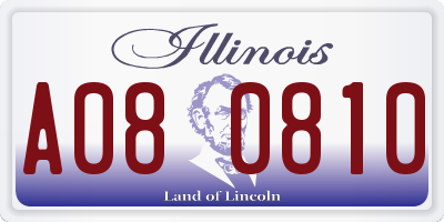 IL license plate A080810